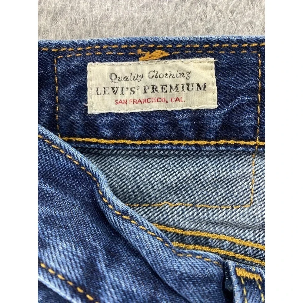 Levis 501 Jeans Mens 36x36 (34x33.5)‎ Blue Denim Straight Button Premium Big E